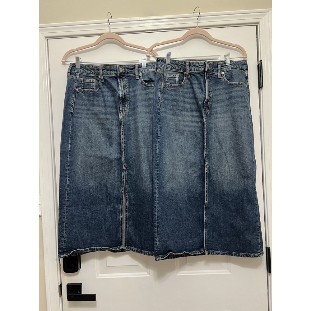 Lot Of 2 Gap Jeans Denim Maxi Skirt Size 10 Western Cowgirl Festival Y2K Teacher